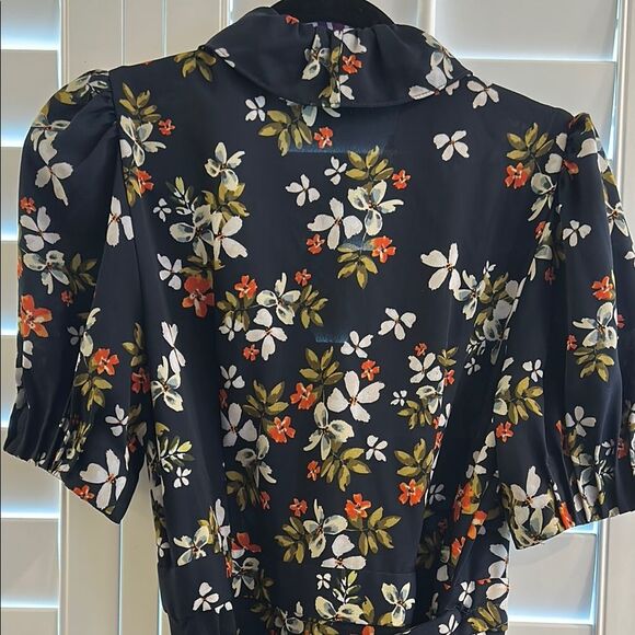 Jill Stuart Ruffle Floral Wrap Dress Sz 6 - Picture 6 of 8